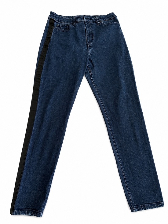 Ralph Lauren Denim - Ralph Lauren Dark Blue Straight-Leg Jeans with  tuxedo Black Side Stripe